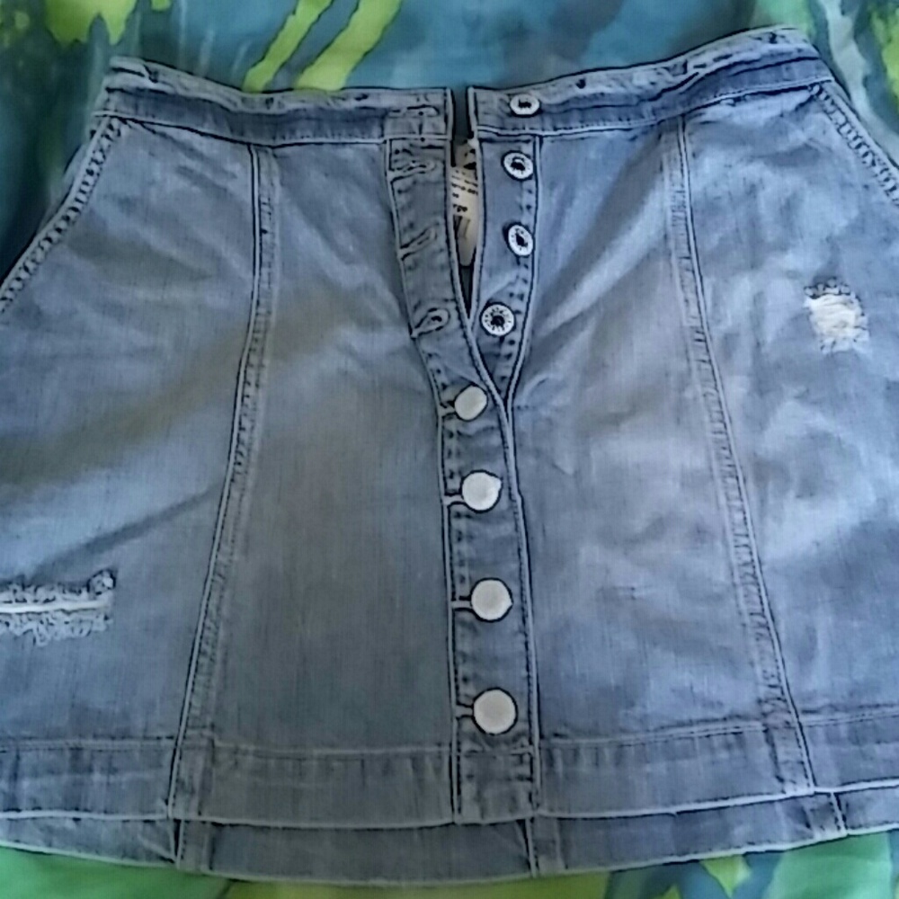 A jean mini skirt
